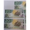 Image 2 : ^(5) Canadian Twenty Dollar Bills (Sequential Order) - Issued 2004, Printed 2010 - Uncirculated