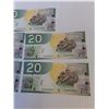 Image 4 : ^(5) Canadian Twenty Dollar Bills (Sequential Order) - Issued 2004, Printed 2010 - Uncirculated