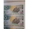 Image 2 : ^(5) Canadian Twenty Dollar Bills (Sequential Order) - Issued 2004, Printed 2010 - Uncirculated