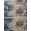Image 3 : ^(5) Canadian Twenty Dollar Bills (Sequential Order) - Issued 2004, Printed 2010 - Uncirculated
