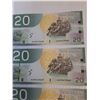Image 2 : ^(5) Canadian Twenty Dollar Bills (Sequential Order) - Issued 2004, Printed 2010 - Uncirculated
