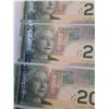 Image 8 : ^(5) Canadian Twenty Dollar Bills (Sequential Order) - Issued 2004, Printed 2010 - Uncirculated