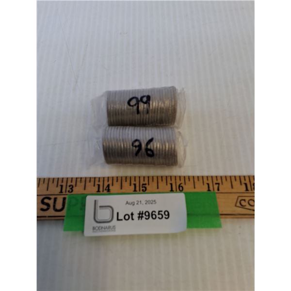 (2) Canadian Half Dollar Coins - 1996 & 1999 Editions in Vacuum Sealed Rolls