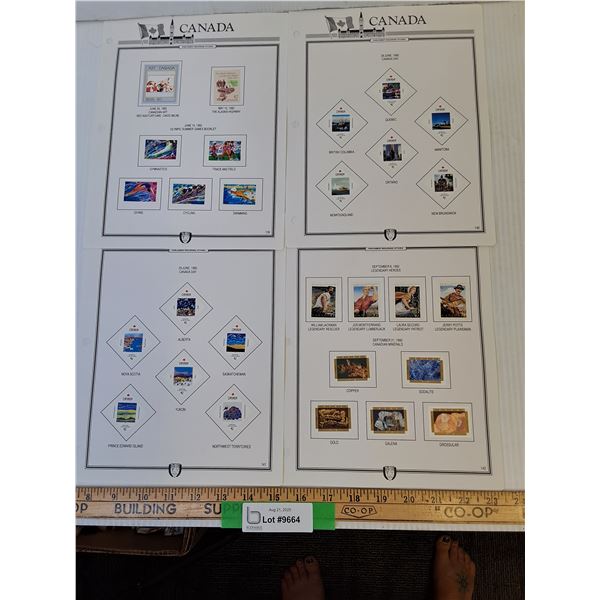 (4) Full Sheets of Vintage Uncirculated Canadian Parliament Stamp Sheets - Pages 139-142