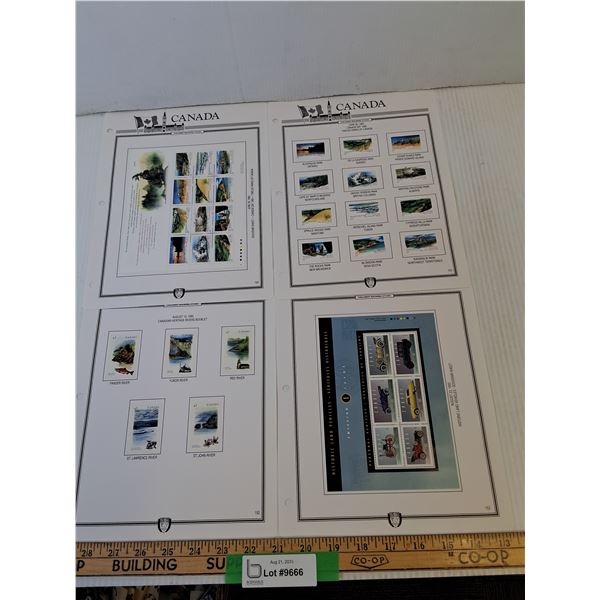 (4) Full Sheets of Vintage Uncirculated Canadian Parliament Stamp Sheets - Pages 150-153