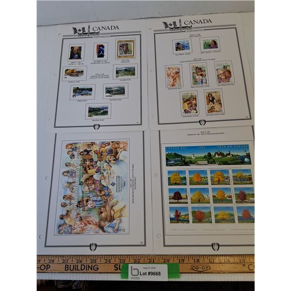(4) Full Sheets of Vintage Uncirculated Canadian Parliament Stamp Sheets - Pages 161-164