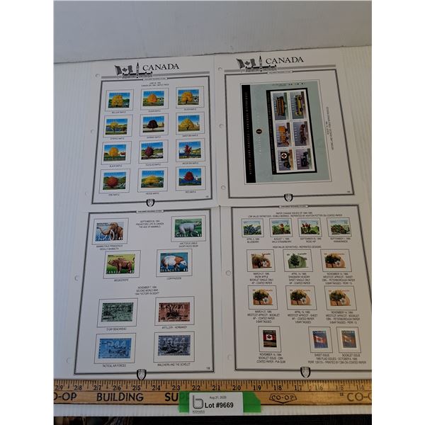 (4) Full Sheets of Vintage Uncirculated Canadian Parliament Stamp Sheets - Pages 165-169