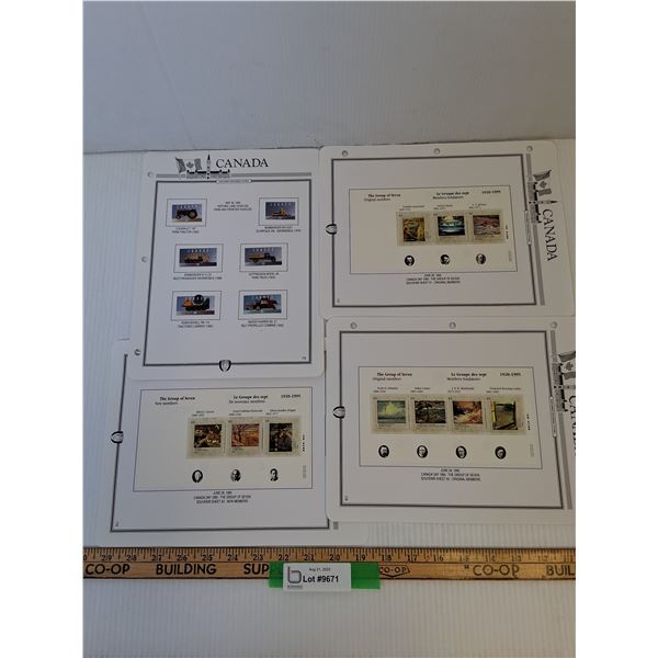 (4) Full Sheets of Vintage Uncirculated Canadian Parliament Stamp Sheets - Pages 176-178