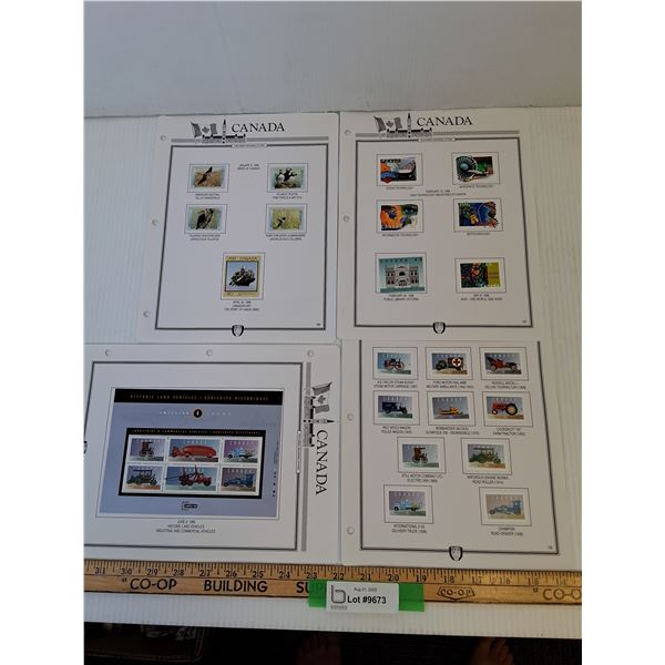 (4) Full Sheets of Vintage Uncirculated Canadian Parliament Stamp Sheets - Pages 186, 87, 89, 90