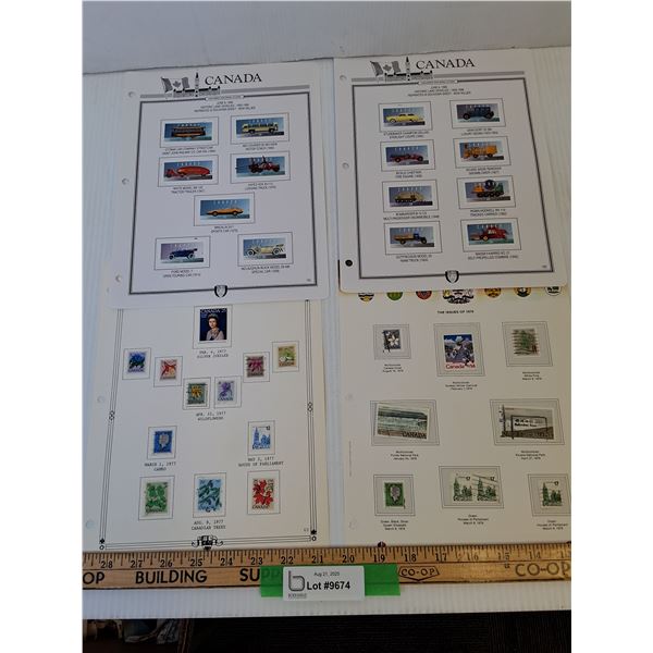 (4) Full Sheets of Vintage Uncirculated Canadian Parliament Stamp Sheets - Pages 191-192, 63, 127