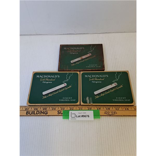 (3) Macdonald's Vintage Cigarette Tins