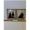 Image 1 : Vintage Style Shadow Couple Curved Glass Frames - 4.5" x 6"