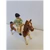 Image 2 : Beswick Horse Figurine #1499 - Girl on Pony - 5 1/2" high -Skewbald
