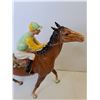 Image 2 : Beswick Horse Figurine #1037 - Racehorse & Jockey - Walking Version - 8.5"