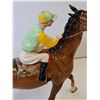 Image 5 : Beswick Horse Figurine #1037 - Racehorse & Jockey - Walking Version - 8.5"
