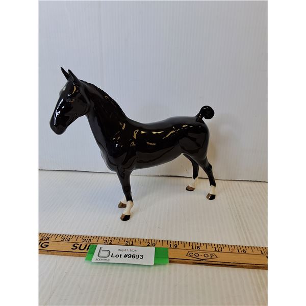 Beswick Horse Figurine #1361 - Hackney- Black Magic of York - 7.75" - Glossy Black