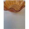 Image 3 : Vintage Carnival Fenton Plaid Ruffled Pattern Bowl - 8" x 3" - Has Chip on Bottom as Pictured