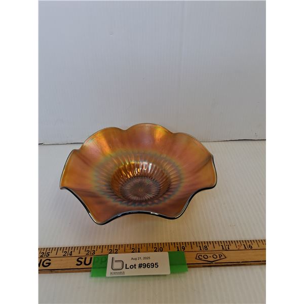 Vintage Fenton Glass Northwood Rainbow Bowl - 8" x 2.75"