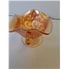 Image 3 : Vintage Carnival Glass Marigold Question Mark Pattern Two Handled Bowl - 7" x 4"
