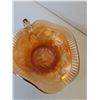 Image 2 : Vintage Dugan Windflower Marigold Carnival Glass Handled Bowl - 7.5" x 3.5"