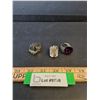 Image 1 : (3) Vintage Adjustable Glitsy Gemmed Rings - Approx Size 6-7