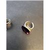 Image 4 : (3) Vintage Adjustable Glitsy Gemmed Rings - Approx Size 6-7