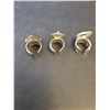 Image 5 : (3) Vintage Adjustable Glitsy Gemmed Rings - Approx Size 6-7
