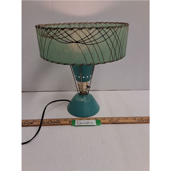 # Vintage MCM Atomic Style Fiberglass Shade End Table Lamp - 11" x 10" - Works, Bulb Not Included