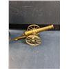 Image 2 : Brass Pated Cannon Paper Weight & Edison Blue Amber Record w/Case