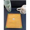 Image 6 : Green Floral Frosted Glass, Ceramic Coffee Mug, Hot Plate/Trivet
