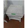 Image 2 : *White Wicker Arm Chair and Side Table-Cannot Ship