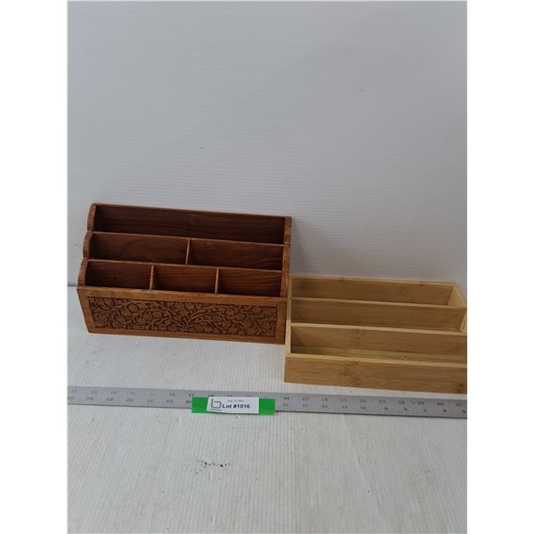 (2) Wood Organizers