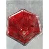 Image 2 : Red Glass Flower Vase- 6" x 6" x 10"