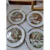 Image 2 : (11) Variety Of Different Sized Picture Frames & (4) Winter Scene Plates
