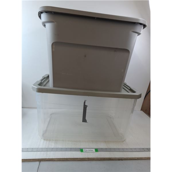 *(2) Plastic Storage Bins- Cannot Ship