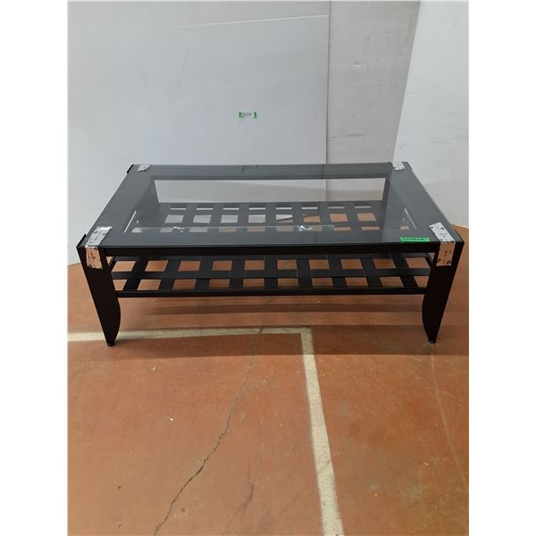 *Metal Frame Coffee Table With Glass Top- CANNOT SHIP