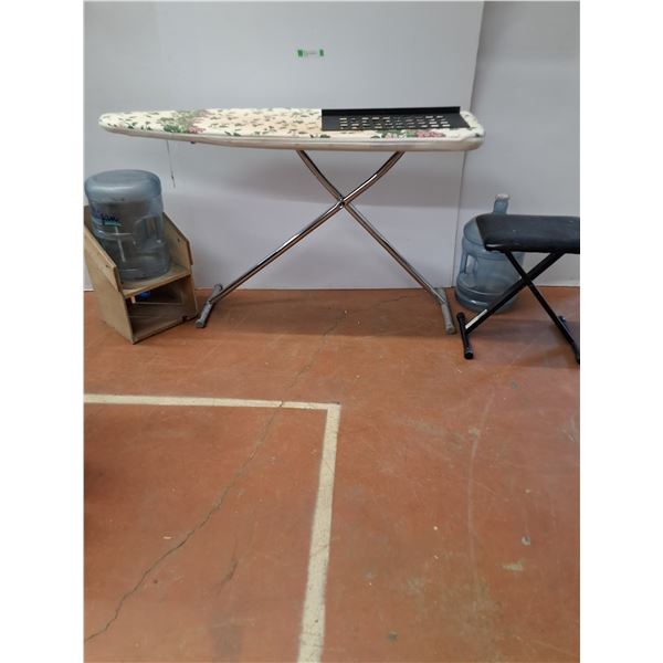 *Ironing Board, Black Cushioned Stool & (2) Water Jugs- CANNOT SHIP