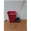 Image 3 : *Honeywell Fan(Powers On), Magnetic Clean Sweep & Red Garage Can & Brown Shelf- CANNOT SHIP