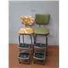 Image 1 : *(2) Vintage Chrome Kitchen Step Stool Chairs- CANNOT SHIP