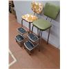 Image 2 : *(2) Vintage Chrome Kitchen Step Stool Chairs- CANNOT SHIP