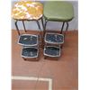 Image 3 : *(2) Vintage Chrome Kitchen Step Stool Chairs- CANNOT SHIP