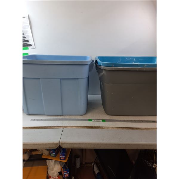 (3) Plastic Storage Bins- Cannot Ship