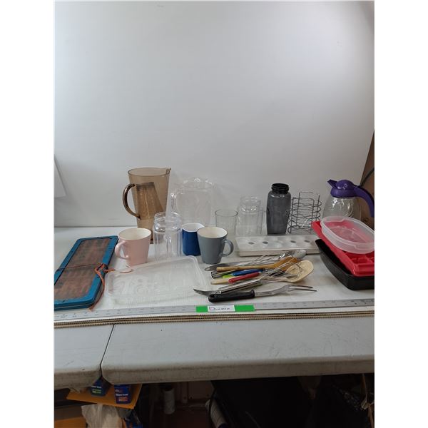 Variety Kitchen Utensils, Cups, Water Bottle, Water Pitchers & Tap And Die Set