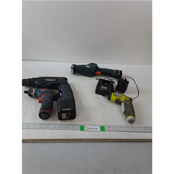 Robi Driver Drill, Bosch Drill, Black And Decker Saw- Powers On As Is