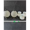 Image 1 : (3) Milk Glass Lamp Globes with Scalloped Rims & (2) Globe Light