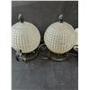 Image 2 : (3) Milk Glass Lamp Globes with Scalloped Rims & (2) Globe Light