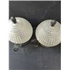 Image 3 : (3) Milk Glass Lamp Globes with Scalloped Rims & (2) Globe Light
