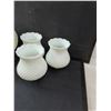 Image 5 : (3) Milk Glass Lamp Globes with Scalloped Rims & (2) Globe Light