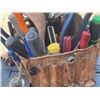 Image 1 : Klein Leather Tool Pouch with Assorted Electrical Tools (Screw Drivers, Pliers, Tape)