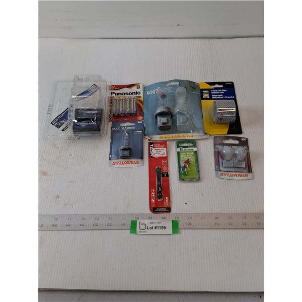 Batteries, LED/Halogen bulbs, Fuses, Tape, Misc.